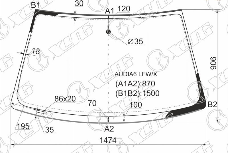 Стекло лобовое AUDI A6 XYG AUDIA6 LFW/X 