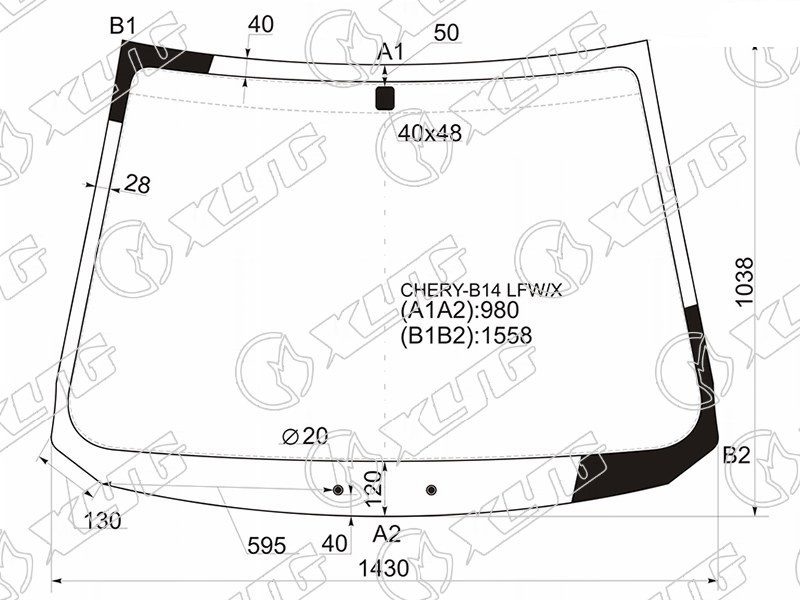 Стекло лобовое CHERY CROSSEASTAR XYG CHERY-B14 LFW/X 