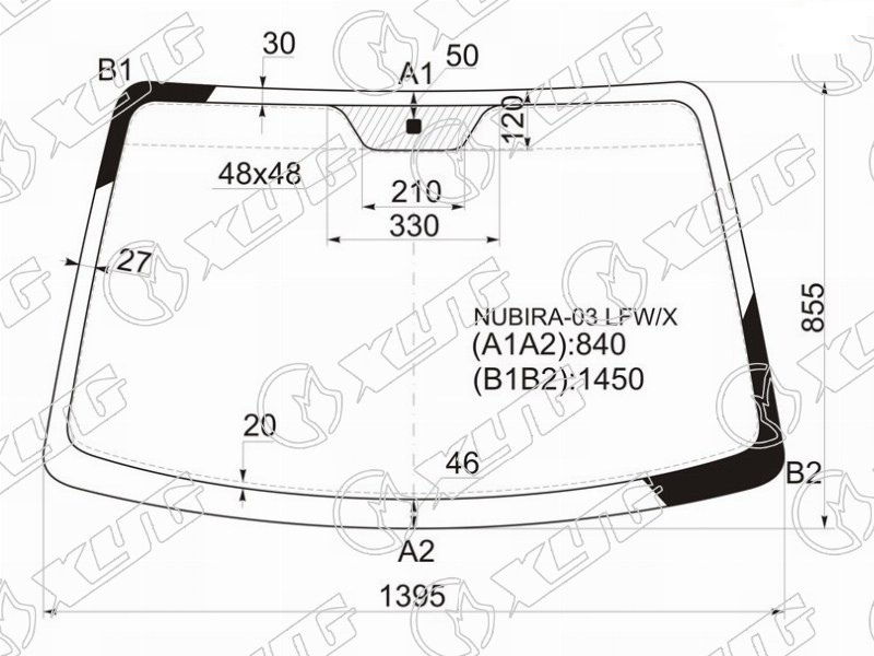 Стекло лобовое CHEVROLET LACETTI, DAEWOO NUBIRA XYG NUBIRA-03 LFW/X 