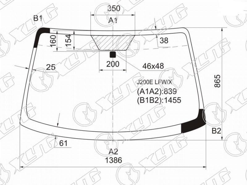 Стекло лобовое TOYOTA RUSH, DAIHATSU TERIOS, BE-GO XYG J200E LFW/X 