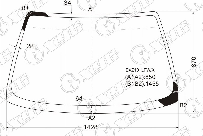 Стекло лобовое TOYOTA RAUM XYG EXZ10 LFW/X 