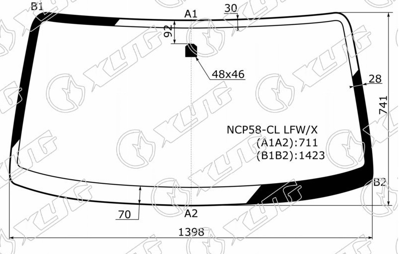 Стекло лобовое TOYOTA PROBOX, SUCCEED XYG NCP58-CL LFW/X 