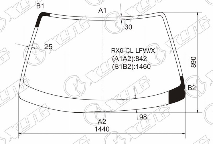 Стекло лобовое TOYOTA MARK-II, CHASER XYG RXO-CL LFW/X 