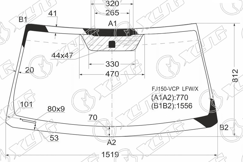 Стекло лобовое TOYOTA LAND CRUISER PRADO, LEXUS GX 460 XYG FJ150-VCP LFW/X 