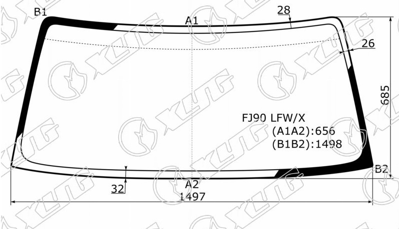 Стекло лобовое TOYOTA LAND CRUISER PRADO XYG FJ90 LFW/X 