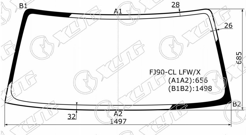 Стекло лобовое TOYOTA LAND CRUISER PRADO XYG FJ90-CL LFW/X 