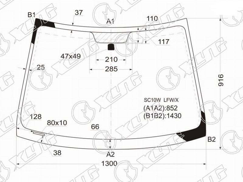 Стекло лобовое TOYOTA IST, SCION XYG SC10W LFW/X 