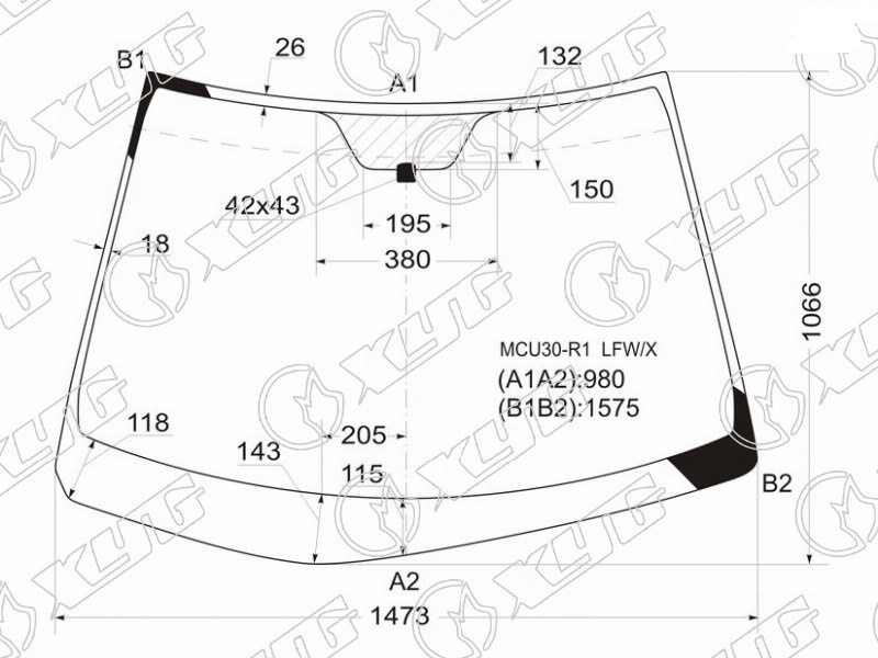 Стекло лобовое TOYOTA HARRIER XYG MCU30-R1 LFW/X 