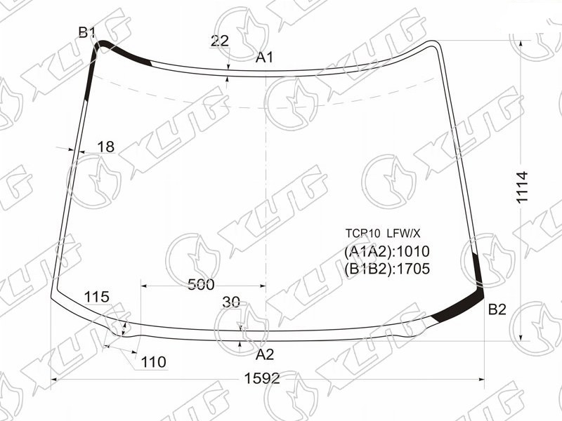 Стекло лобовое TOYOTA ESTIMA, PREVIA XYG TCR10 LFW/X 