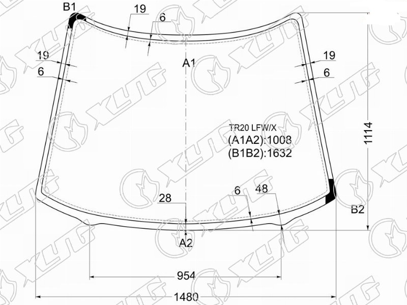 Стекло лобовое TOYOTA ESTIMA EMINA, LUCIDA XYG TR20 LFW/X 