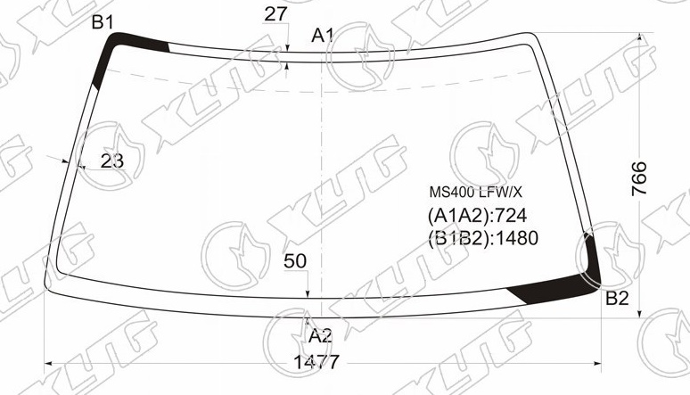 Стекло лобовое TOYOTA CROWN COMFORT XYG MS400 LFW/X 