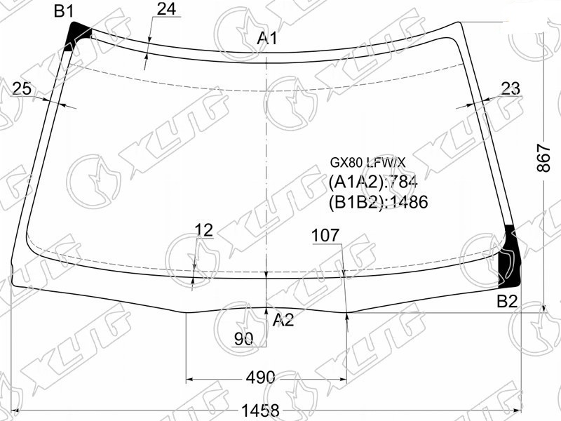 Стекло лобовое TOYOTA CRESTA XYG GX80 LFW/X 