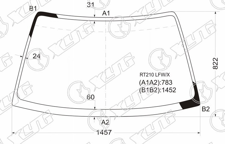 Стекло лобовое TOYOTA CORONA, CARINA XYG RT210 LFW/X 