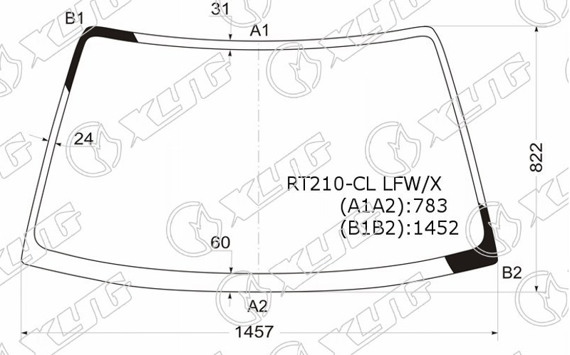 Стекло лобовое TOYOTA CORONA, CARINA XYG RT210-CL LFW/X 