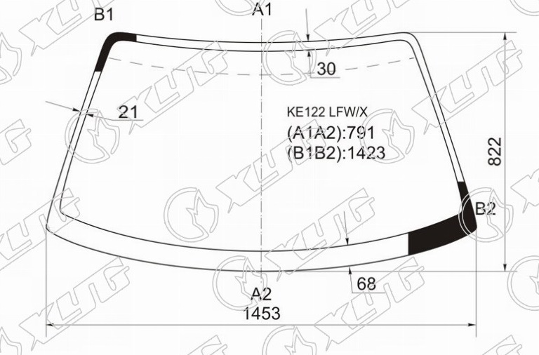 Стекло лобовое TOYOTA COROLLA LEVIN, SPRINTER TRUENO XYG KE122 LFW/X 