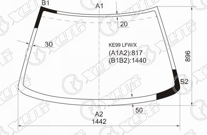 Стекло лобовое TOYOTA COROLLA LEVIN, SPRINTER TRUENO XYG KE99 LFW/X 