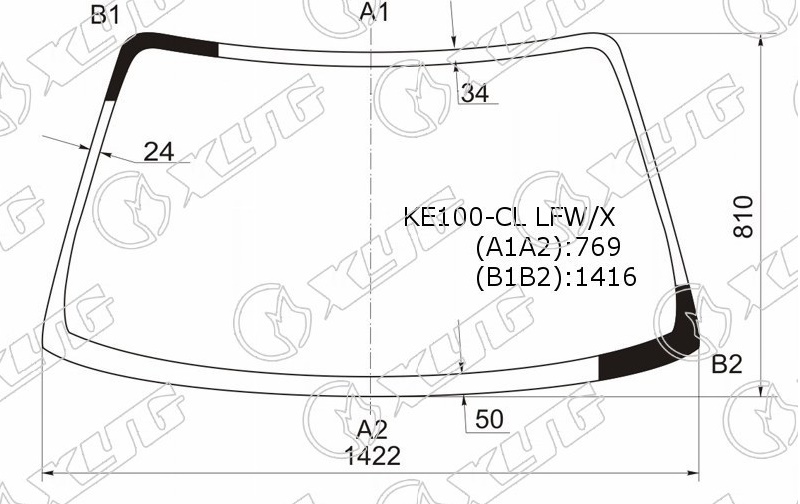 Стекло лобовое TOYOTA COROLLA XYG KE100-CL LFW/X 