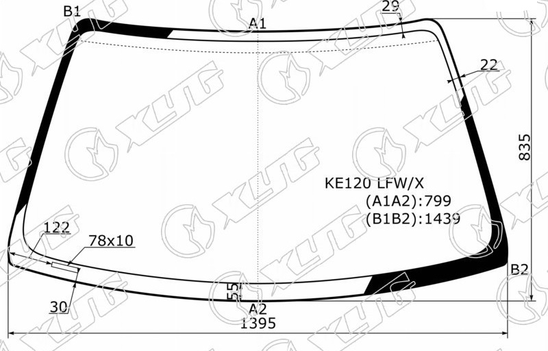 Стекло лобовое TOYOTA COROLLA , SPRINTER XYG KE120 LFW/X 