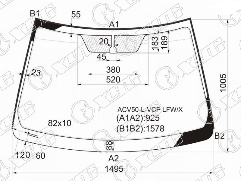 Стекло лобовое TOYOTA CAMRY XYG ACV50-L-VCP LFW/X 