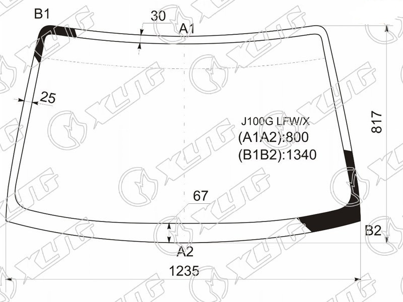 Стекло лобовое TOYOTA CAMI, DAIHATSU TERIOS XYG J100G LFW/X 