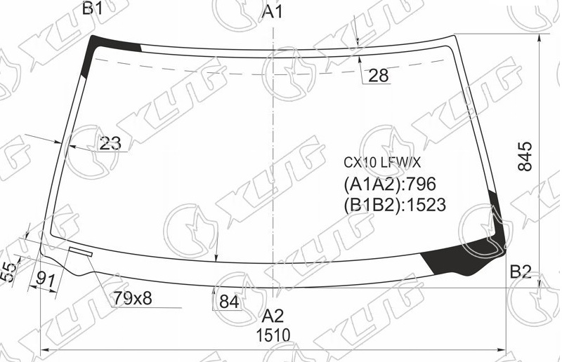 Стекло лобовое TOYOTA AVALON XYG CX10 LFW/X 