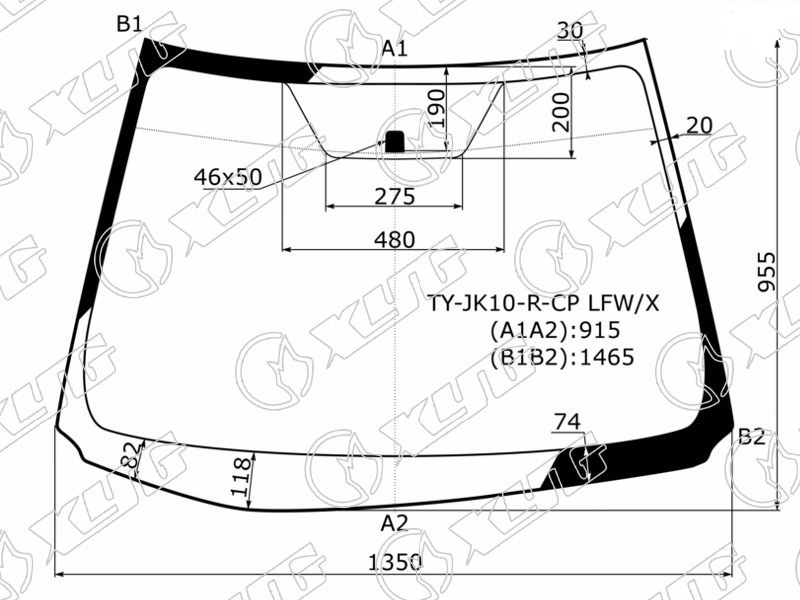 Стекло лобовое TOYOTA AQUA XYG TY-JK10-R-CP LFW/X 