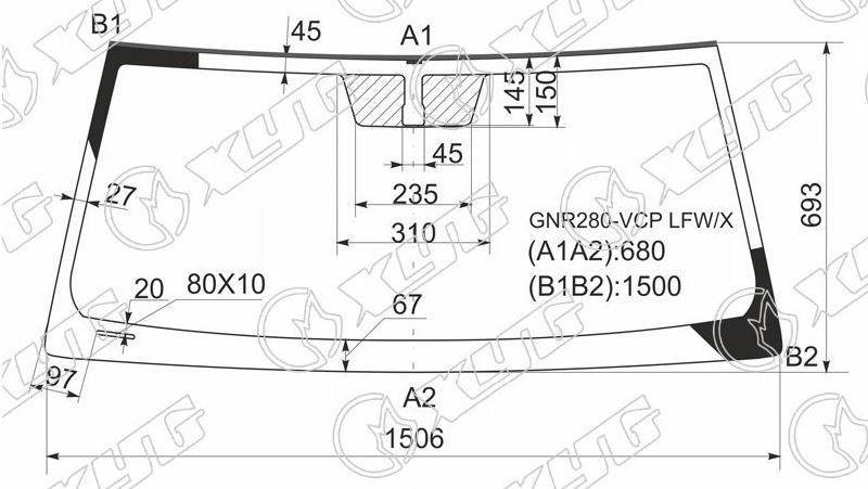 Стекло лобовое TOYOTA 4RUNNER XYG GNR280-VCP LFW/X 