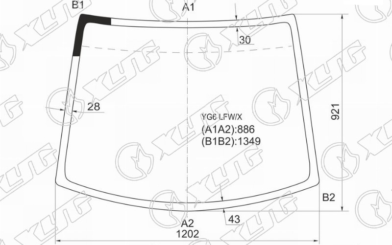 Стекло лобовое SUZUKI MR WAGON, NISSAN MOCO XYG YG6 LFW/X 