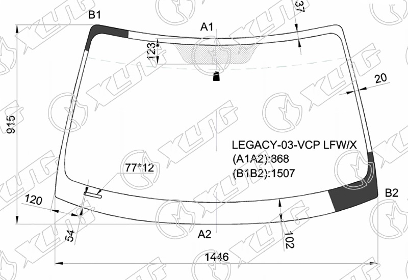 Стекло лобовое SUBARU LEGACY, OUTBACK XYG LEGACY-03-VCP LFW/X 