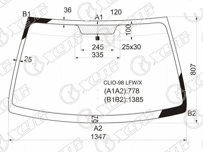 Стекло лобовое RENAULT CLIO, SYMBOL XYG CLIO-98 LFW/X 