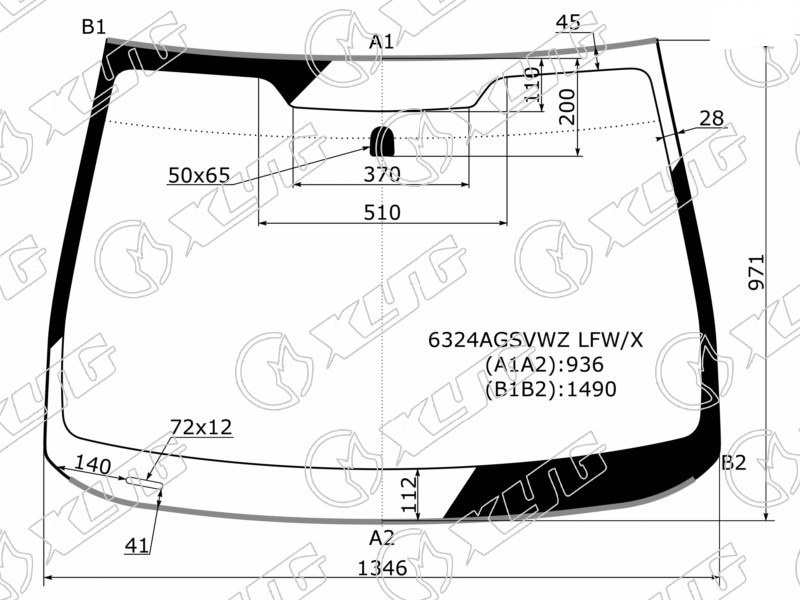 Стекло лобовое OPEL ASTRA J XYG 6324AGSVWZ LFW/X 