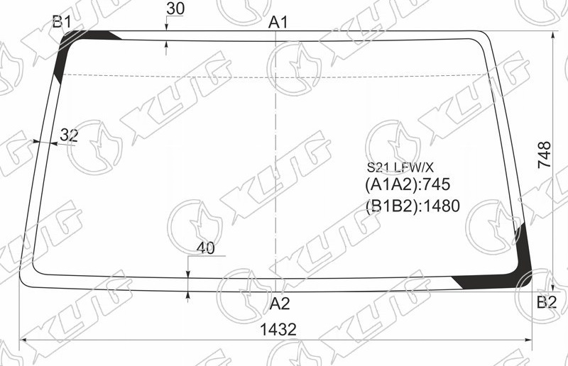 Стекло лобовое NISSAN VANETTE, MAZDA BONGO VAN, MITSUBISHI DELICA VAN XYG S21 LFW/X 