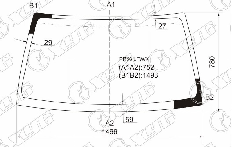 Стекло лобовое NISSAN TERRANO, PATHFINDER, INFINITI QX4 XYG PR50 LFW/X 