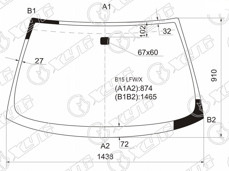 Стекло лобовое NISSAN SUNNY, SENTRA XYG B15 LFW/X 