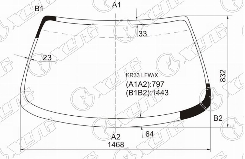 Стекло лобовое NISSAN SKYLINE XYG KR33 LFW/X 