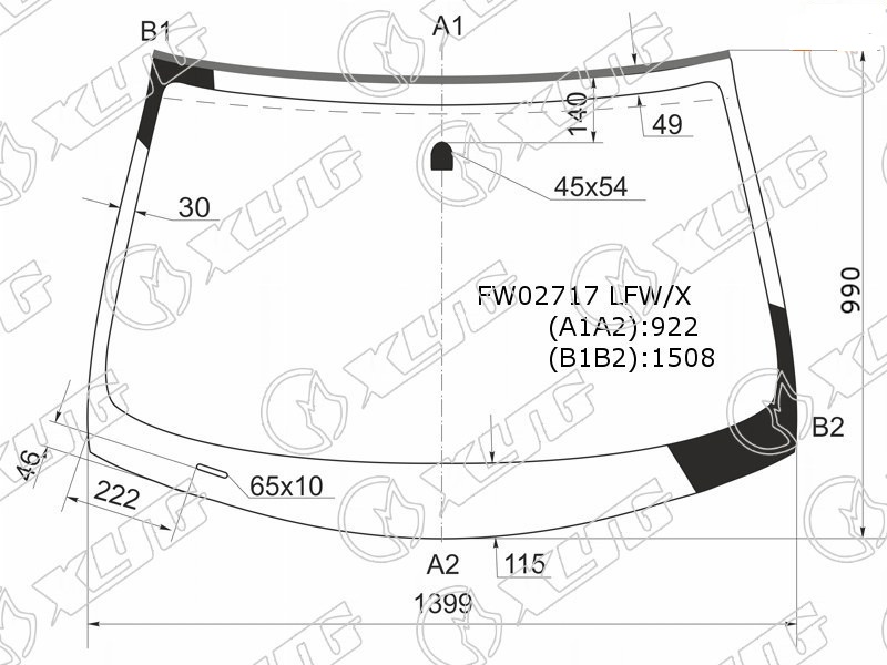 Стекло лобовое NISSAN SKYLINE, INFINITI G35, 37 XYG FW02717 LFW/X 