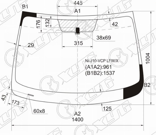 Стекло лобовое NISSAN QASHQAI XYG NI-J10-VCP LFW/X 