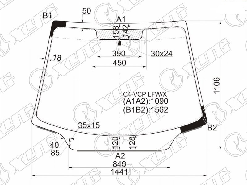 Стекло лобовое CITROEN C4 XYG C4-VCP LFW/X 