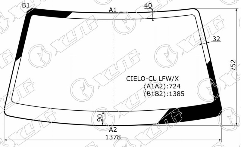 Стекло лобовое DAEWOO NEXIA XYG CIELO-CL LFW/X 