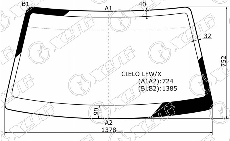 Стекло лобовое DAEWOO NEXIA XYG CIELO LFW/X