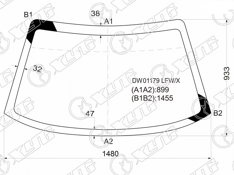 Стекло лобовое DODGE NEON XYG DW01179 LFW/X 