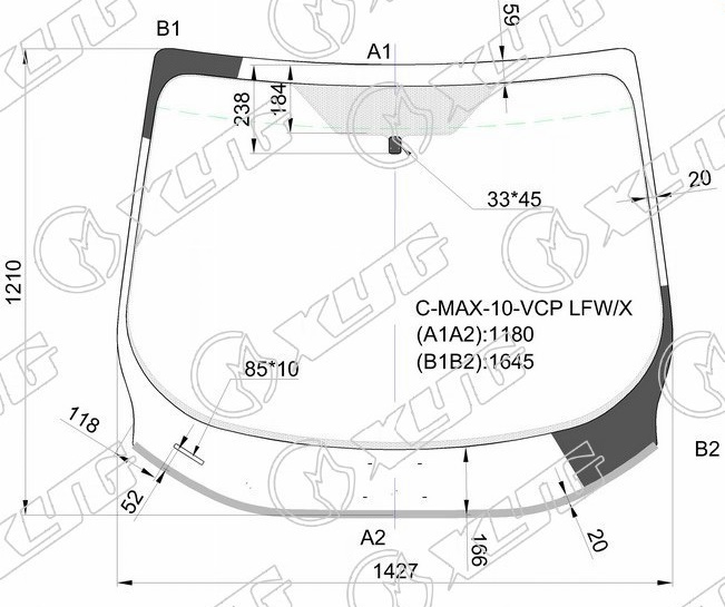 Стекло лобовое FORD C-MAX XYG C-MAX-10-VCP LFW/X 