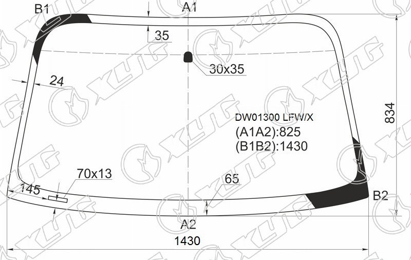 Стекло лобовое FORD ESCORT XYG DW01300 LFW/X 