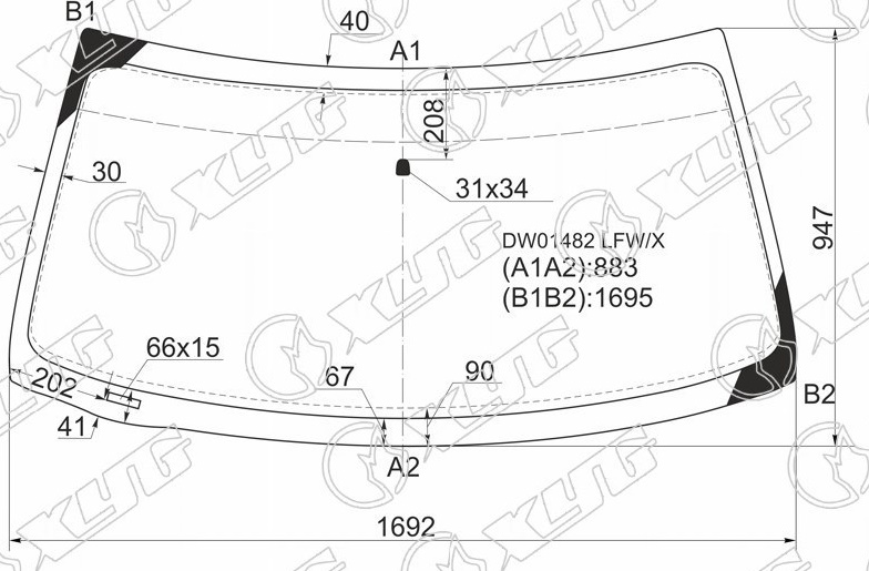 Стекло лобовое FORD EXPEDITION, LINCOLN NAVIGATOR XYG DW01482 LFW/X 