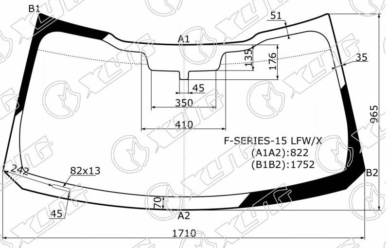 Стекло лобовое FORD F-SERIES XYG F-SERIES-15 LFW/X 