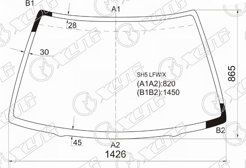 Стекло лобовое HONDA CIVIC SHUTLE XYG SH5 LFW/X 