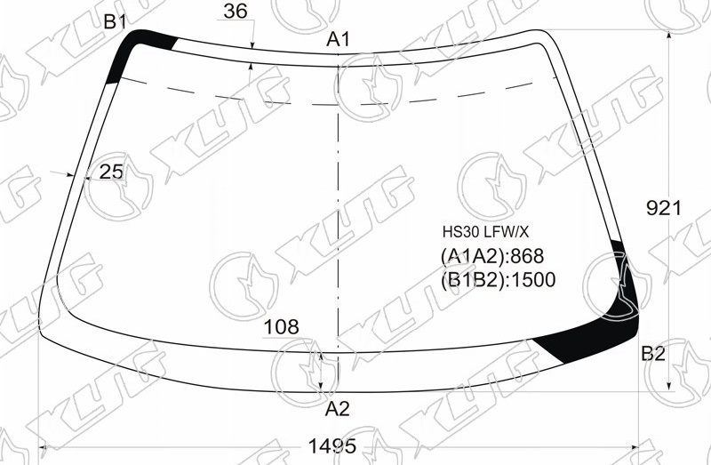 Стекло лобовое HONDA PRELUDE XYG HS30 LFW/X 