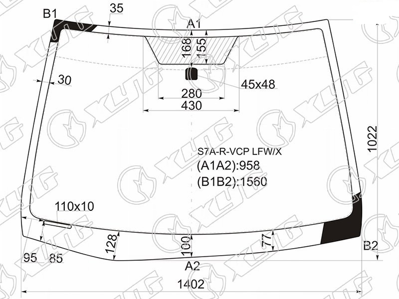 Стекло лобовое HONDA STREAM XYG S7A-R-VCP LFW/X 