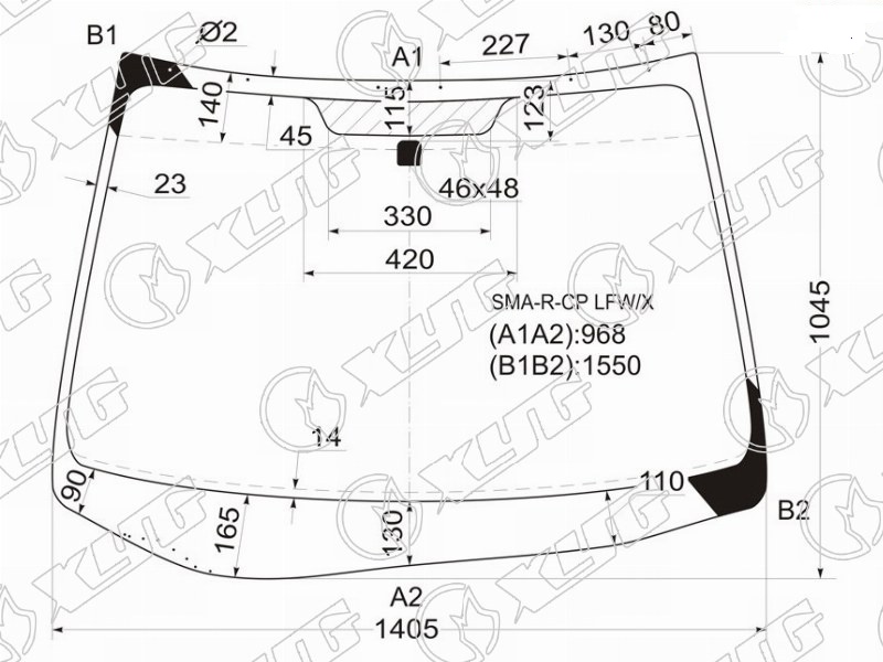 Стекло лобовое HONDA STREAM XYG SMA-R-CP LFW/X 