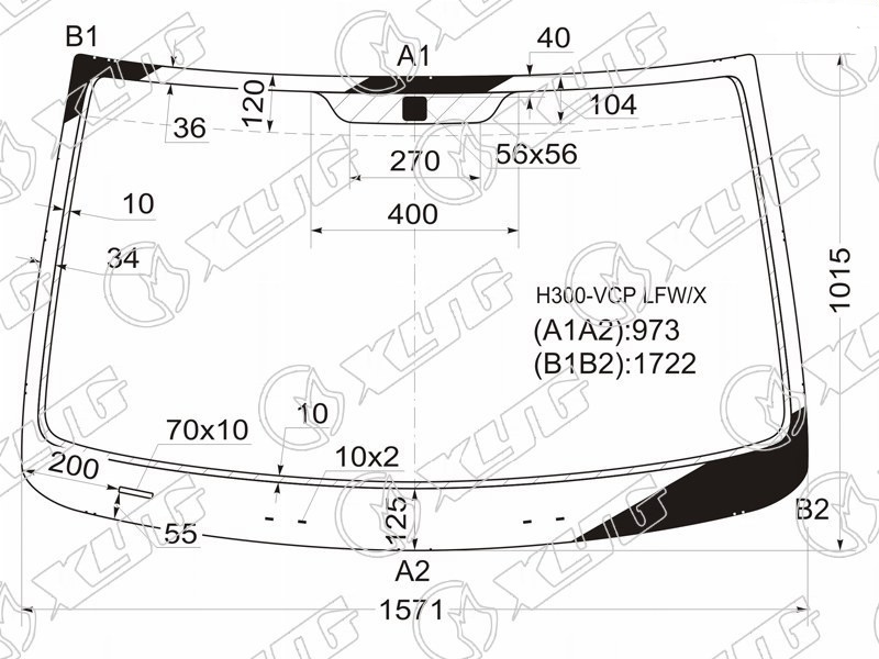 Стекло лобовое HYUNDAI H1-STAREX, GRAND STAREX, I800 XYG H300-VCP LFW/X 